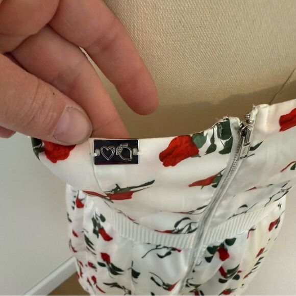 [For Love And Lemons] White Rose Floral Mini Dress - Size L/XL - Picture 5 of 6